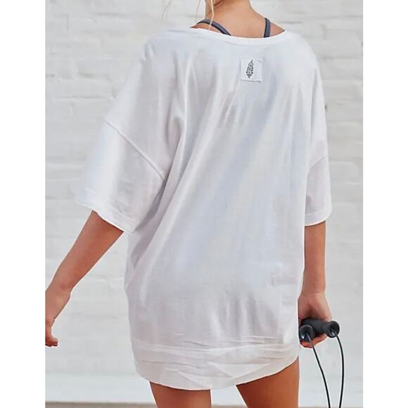 Free People FP Movement Mantra Tee Oversized White T Shirt Size M may fit L XL - Picture 2 of 10